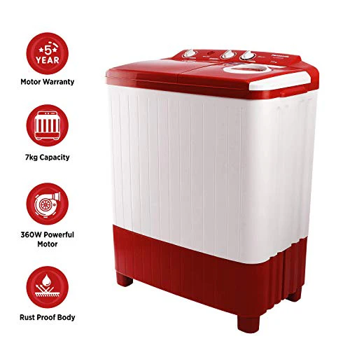 Panasonic 7 kg 5 Star Semi-Automatic Top Loading Washing Machine (NA-W70E5RRB, Red, Powerful Motor) - Image 5