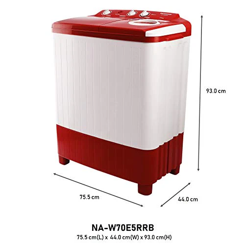 Panasonic 7 kg 5 Star Semi-Automatic Top Loading Washing Machine (NA-W70E5RRB, Red, Powerful Motor) - Image 7