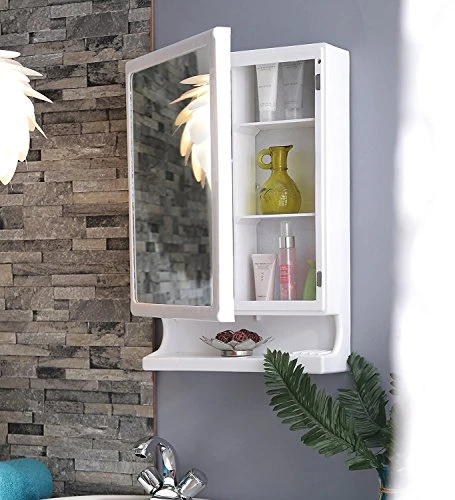 Parasnath White Look Bathroom Cabinet with Mirror Made in India