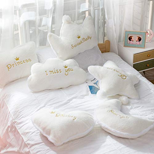 Peach Cuddle Cute Crown Shaped Cot Cushion for Kids Room and Nursery (Pack of 1 , Sweet Baby) Living Room , Bedroom , Luxury Furnishing for Kids Room , Fluffy Fur Cushion - Image 3