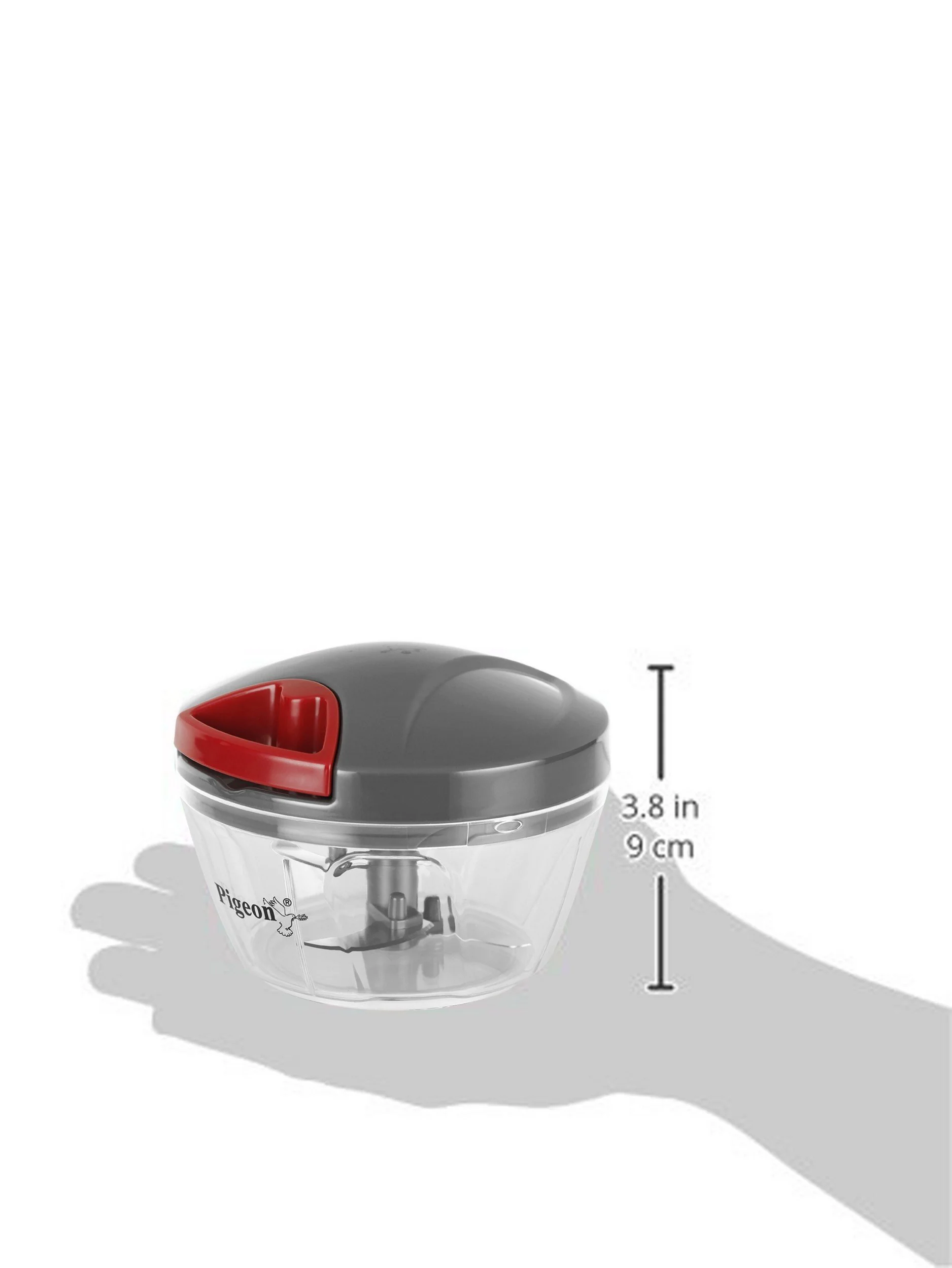 Pigeon by Stovekraft Handy Mini Plastic Chopper with 3 Blades, Grey - Image 2