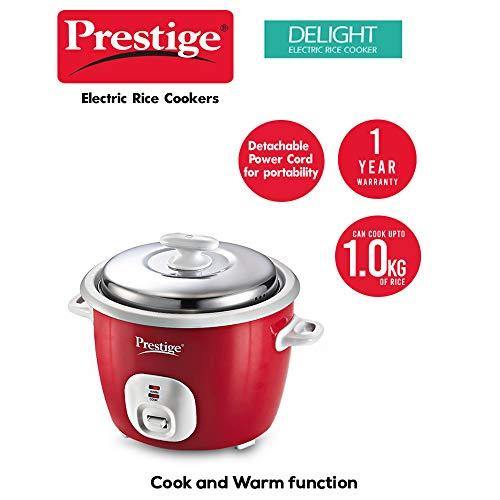 Prestige Delight Electric Rice Cooker Cute 1.8-2 (700 watts) with 2 Aluminium Cooking Pans - Image 7