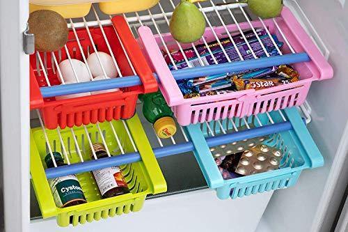 Primelife Adjustable Kitchen Refrigerator Storage Rack Fridge Freezer Shelf Holder Pull-Out Drawer Organiser Space Saver Trays (2) - Image 4