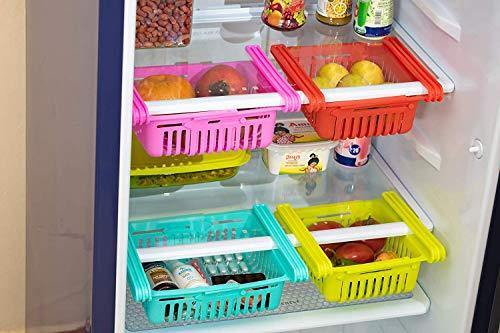 Primelife Adjustable Kitchen Refrigerator Storage Rack Fridge Freezer Shelf Holder Pull-Out Drawer Organiser Space Saver Trays (2) - Image 8