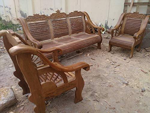 Pure Burma Teak Wooden Sofa Sets (3+1+1)