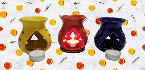 Pure Source India Ceramic Oil Diffuser (Multicolour) -Set of 3 - Image 2