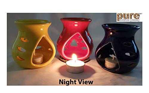 Pure Source India Ceramic Oil Diffuser (Multicolour) -Set of 3 - Image 4