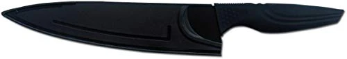 Q'sica Non-Stick 8.0" Chef's Kitchen Knife with Blade Cover, Black - Image 3