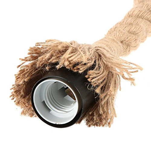 Quace Head Vintage Hemp Rope Pendant Light Fixture (110V-220V, Brown, 1m) - 4 Units - Image 3