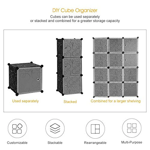 R. K. INTERNATIONAL 12 Door Plastic Sheet Wardrobe Storage Rack Closest Organizer for Clothes Kids Living Room Bedroom Small Accessories - Image 6