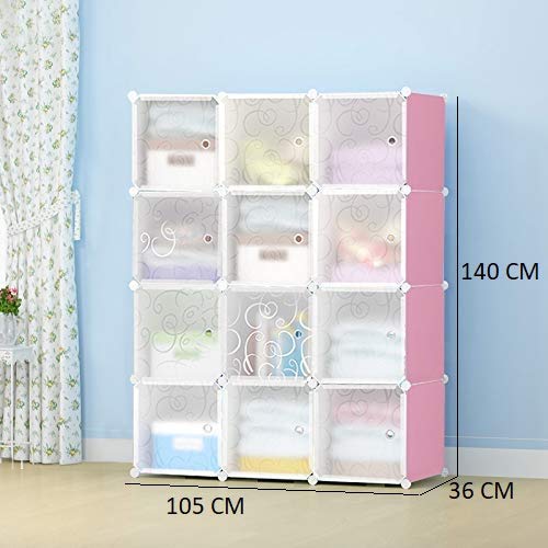 R. K. INTERNATIONAL 12 Door Plastic Sheet Wardrobe Storage Rack Closest Organizer for Clothes Kids Living Room Bedroom Small Accessories - Image 8