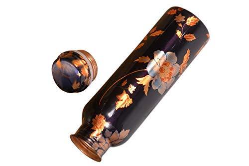 Raj Manufacturer Pure Copper Modern Art Printed with Outside Lacquer Copper Water Bottle for Travelling Purpose,Gym,Yoga Ayurveda Healing |900 ML Set of 1 - Image 2