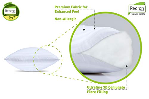 Recron Certified Joy Fibre Cushion - 41 cm x 41 cm, White - Image 4
