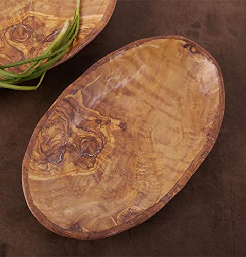 REYIN Oval Woodgrain Unbreakable Serving Platter - Set of 2