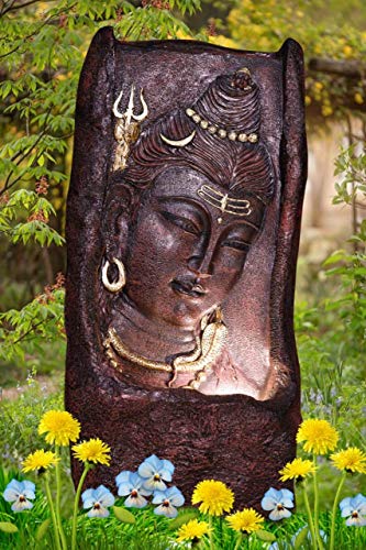 Rose Petals Water Fountain Lord Shiva for Home Decor/Living Room/Hall/Office/Garden/Puja Room/Indoor/Outdoor Decor/Temple