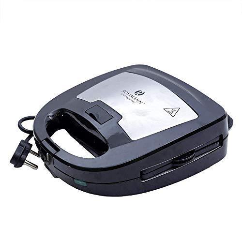 Rossmann Sandwich Toaster with Waffle/Grill/Sandwich 3 Changeable Plates with Open Grill Function (Black)