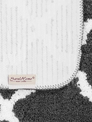 Saral Home Soft Anti Slip Microfiber Bathmat Set of 2Pc (45x70 cm, Grey) - Image 2