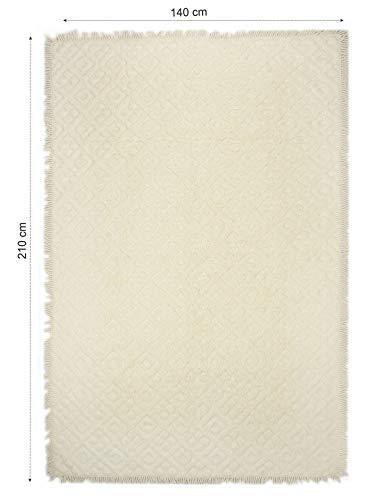 Saral Home Soft Cotton Unique Design Tufted Throw/Sofacover -140x210 cm, Ivory - Image 2