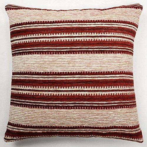 Saral Home Textured Stripes Chenille Sofa Cushion Cover (Maroon, Set of 2 pc, 40x40 cm) - Image 3