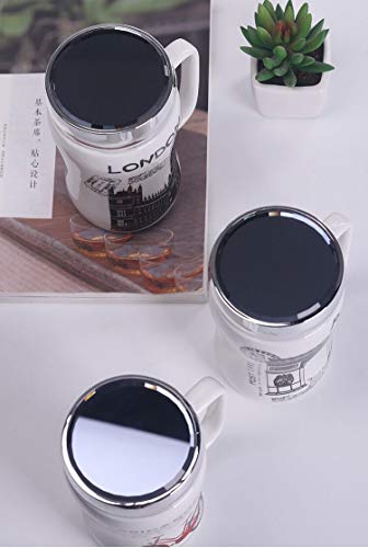 SATYAM KRAFT Ceramic Coffee Mug With Mirror Lid - 1 Piece, 400 ml - Image 3
