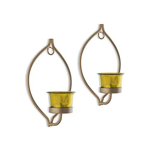 Set of 2 Decorative Golden Eye Wall Sconce/Candle Holder - Image 3