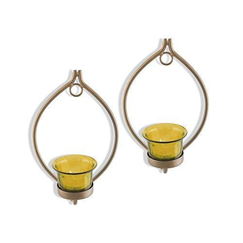 Set of 2 Decorative Golden Eye Wall Sconce/Candle Holder - Image 4