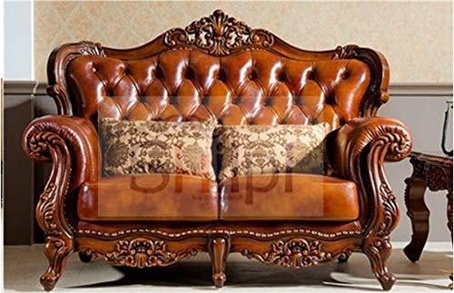 Shilpi Solid Sheesham Wood Sofa Set | Wooden Sofa Set | Living Room Furniture (3+2+1, Brown) Without Table - Image 4