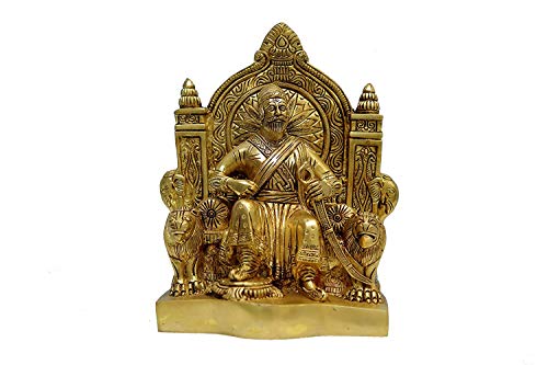 SimmSimm Brass Chhatrapati Shivaji Brass Handicraft Art (Multicoloured)