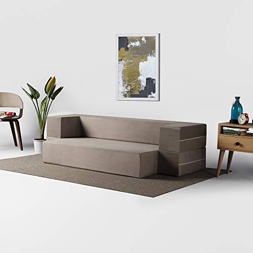 Sleepyhead SofaBed - Foldable Sofa Cum Bed with Washable Zipper Cover, Cuban Beige, 75 x 48 x 10 (3 Seater) - Image 5