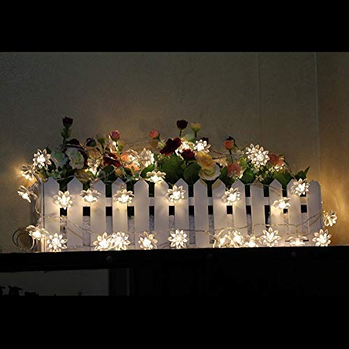 SmartDrip Lotus Flower 2.2 Meters 20 Led Flowers String Fairy Light/Battery Operated/Two Lighting Modes (WarmWhite) - Image 2