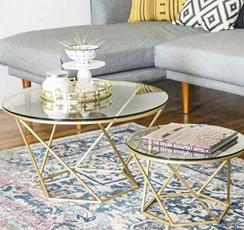 SMC FURNITURE Coffee Table , Standard , Gold Finish -Set of 2 Piece - Image 3