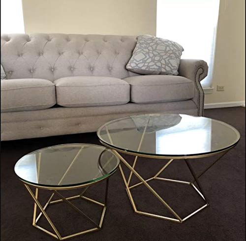 SMC FURNITURE Coffee Table , Standard , Gold Finish -Set of 2 Piece - Image 5