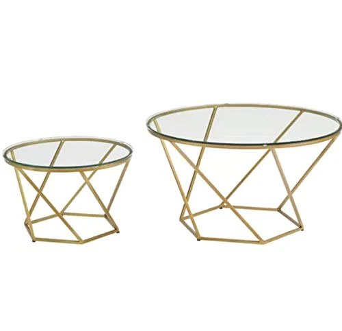 SMC FURNITURE Coffee Table , Standard , Gold Finish -Set of 2 Piece - Image 6