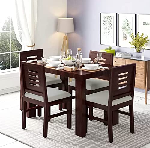 Sheesham Wood Dining Table 4 Seater With Chairs Set