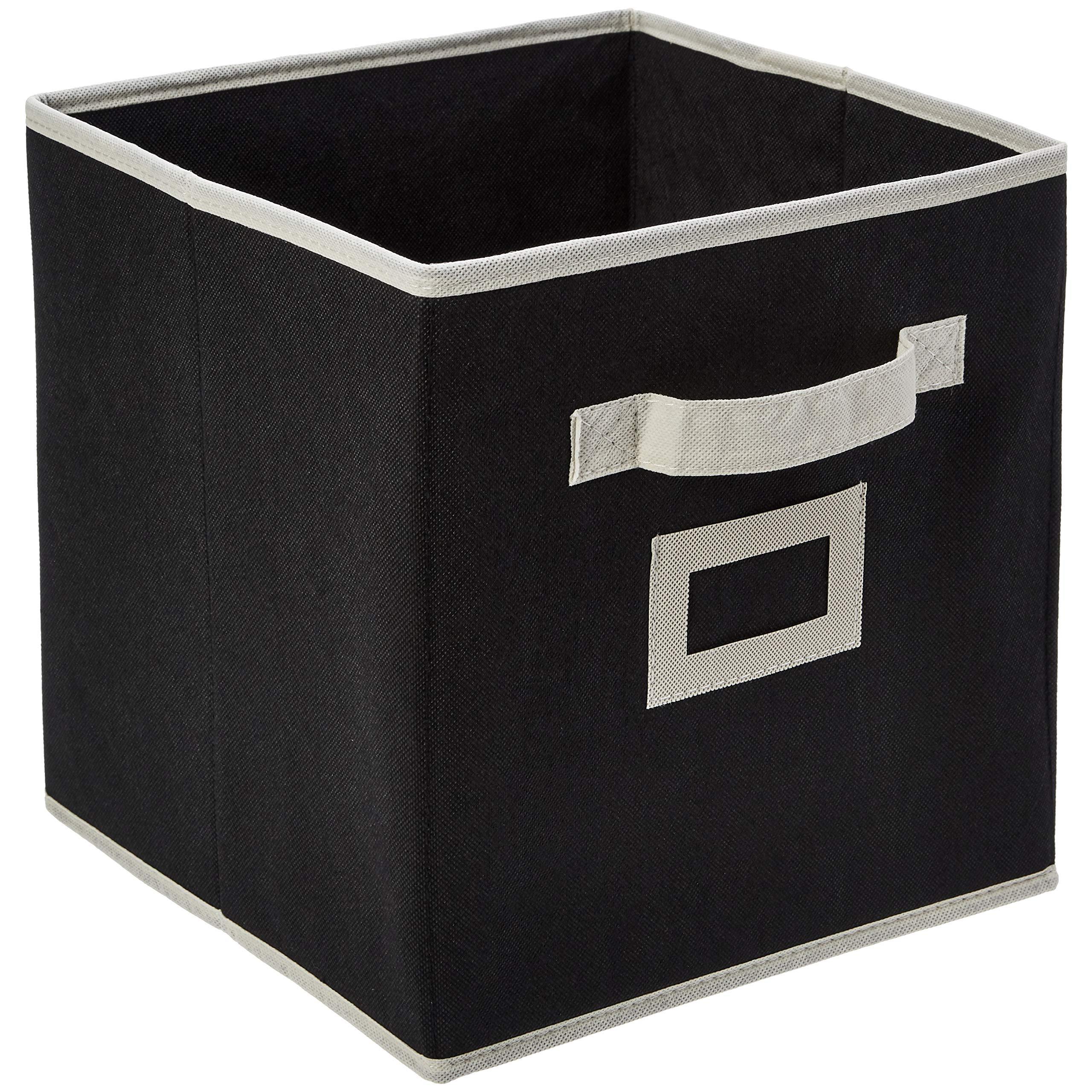 Solimo Fabric Foldable Storage Organiser, Black