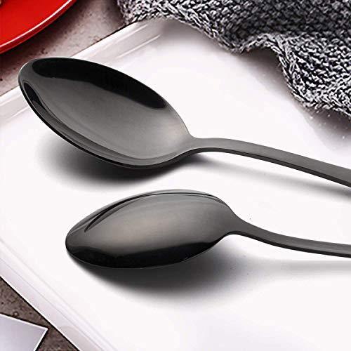 STAR WORK Restaurant Home Hotel Matte Set, Satin Finish Stainless Steel Flatware Set, Tableware Cutlery Set Utensils for Kitchens, Dishwasher Safe [Dinner Fork-Tea Spoon-Salad Spoon-Knife] (Set of 4) - Image 5
