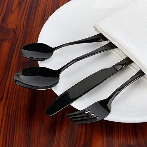 STAR WORK Restaurant Home Hotel Matte Set, Satin Finish Stainless Steel Flatware Set, Tableware Cutlery Set Utensils for Kitchens, Dishwasher Safe [Dinner Fork-Tea Spoon-Salad Spoon-Knife] (Set of 4) - Image 7