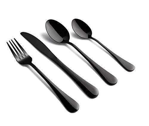STAR WORK Restaurant Home Hotel Matte Set, Satin Finish Stainless Steel Flatware Set, Tableware Cutlery Set Utensils for Kitchens, Dishwasher Safe [Dinner Fork-Tea Spoon-Salad Spoon-Knife] (Set of 4) - Image 8