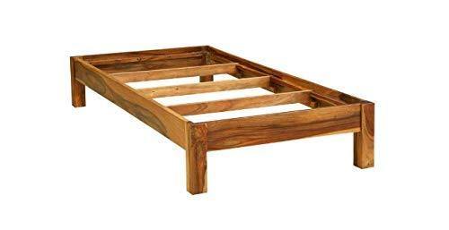Steppin Solid Wood Single Size Bed for Bed Room | Solid Wood Low Height Bed | Sheesham Wood, Honey Finish - Image 6