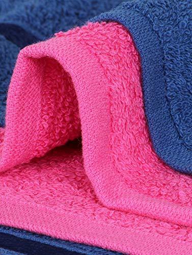 Story@Home 6 Piece Cotton Bath And Hand Towel Set - Pink And Navy - Image 6