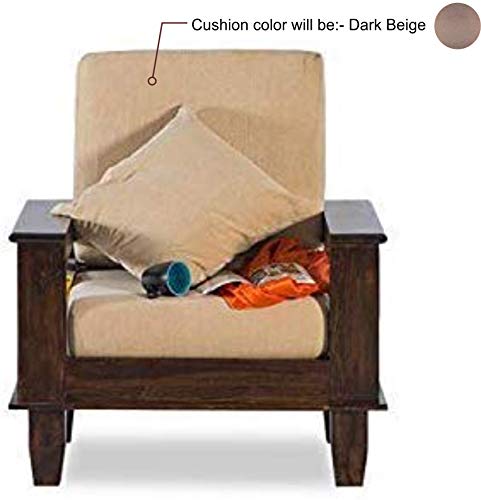 Strata Furniture Solid Rosewood and Sheesham Wood Sofa Set (Walnut Brown) - Image 7