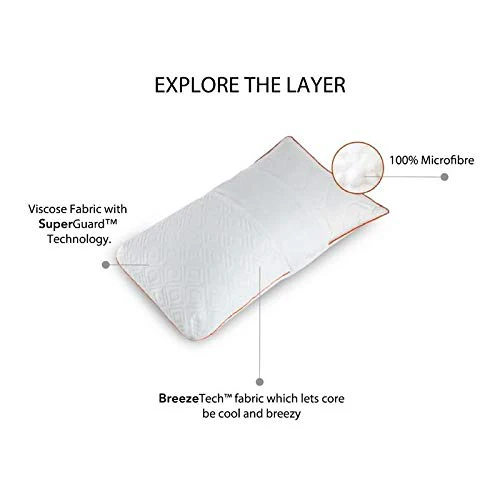 SuperGuard &Sleep Micro Fibre Pillow – Soft and Comfortable Sleeping Bed Pillow (White, 27”x 17”) - Image 4