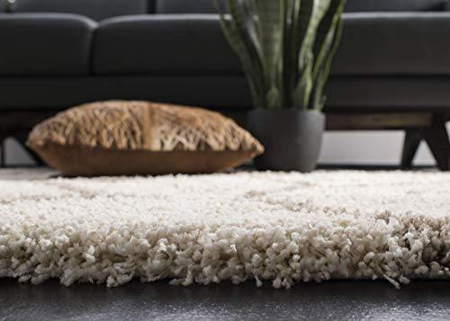 SWEET HOMES Carpet.Ultra Soft Shag hanwoven Anti-Skid, 2 inch Pile Height, Size 3x5, Color, Ivory/Beige - Image 4