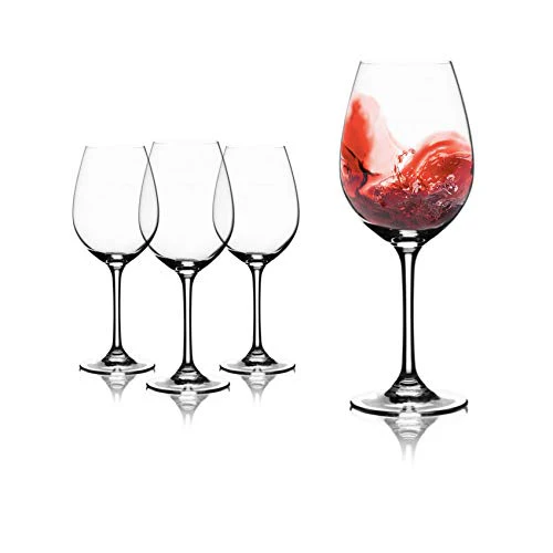 TBGHz Modvera Stemmed Wine Glass 16 Ounce | Lead Free Crystal Clear Classic Design | Perfect for Red Wines & White Wines at Your Next Elegant Dinner Party or Event | Elongated Bowl Design | Set of 6 - Image 6