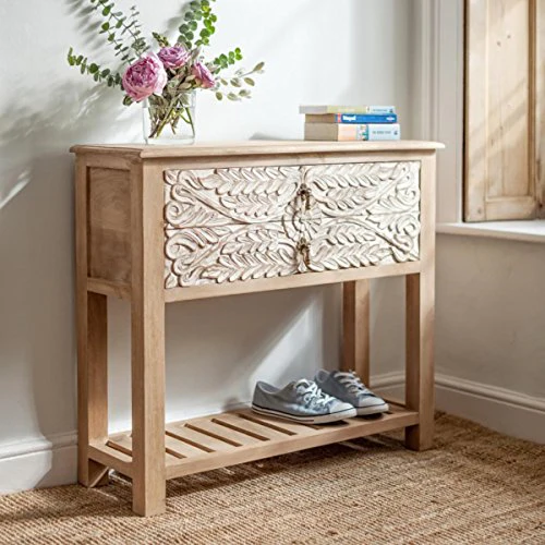 The Attic French Console Table (Natural and White)