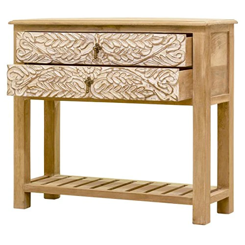 The Attic French Console Table (Natural and White) - Image 3