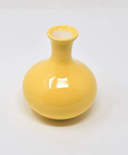 The Himalayan Goods Company Ceramic Flower Vase (Yellow_5.75 Inch) - Image 2