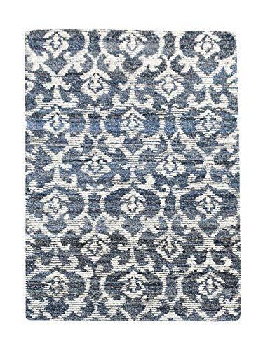 The Rug Republic Handmade Blue/Ivory Krios Carpet - Image 2
