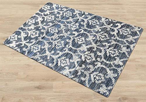 The Rug Republic Handmade Blue/Ivory Krios Carpet - Image 4