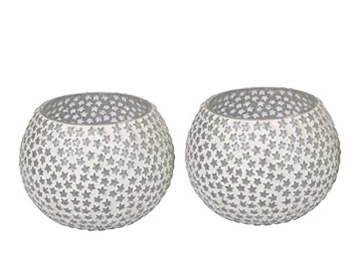 TIED RIBBONS Mosaic Glass Tealight Candle Holders(Pack of 2) - Christmas Lights Decoration - Tealight Candle Holders, Parties and Home Decor - Image 3